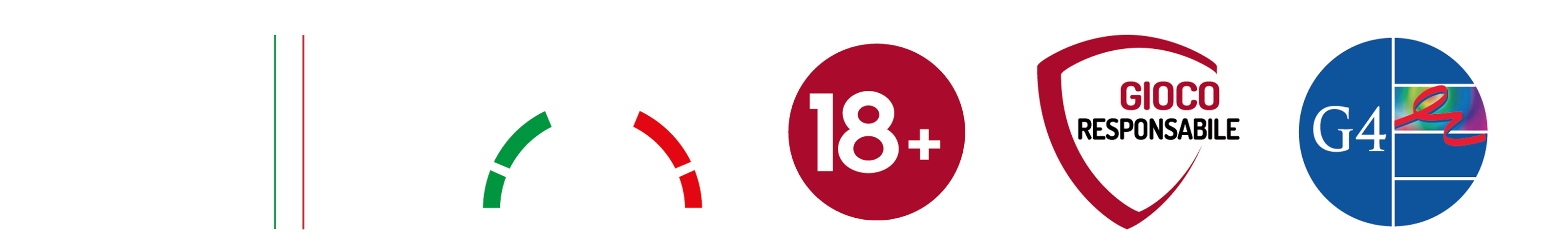 Certificazioni: Repubblica Italiana, ADM, 18+, Gioco Responsabile, G4